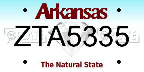 ZTA5335 Arkansas License Plate