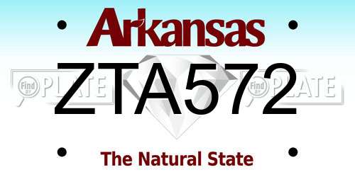 ZTA572 Arkansas License Plate
