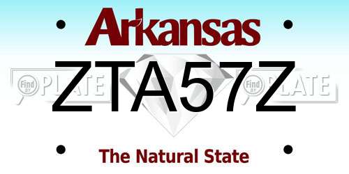 ZTA57Z Arkansas License Plate