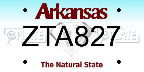 ZTA827 Arkansas License Plate