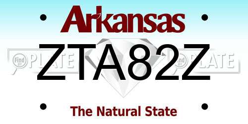 ZTA82Z Arkansas License Plate