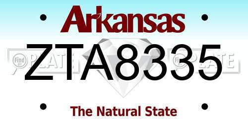 ZTA8335 Arkansas License Plate