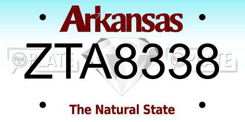ZTA8338 Arkansas License Plate