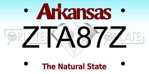 ZTA87Z Arkansas License Plate