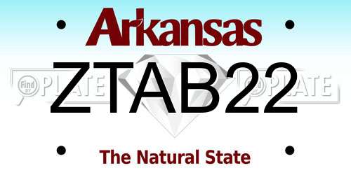 ZTAB22 Arkansas License Plate