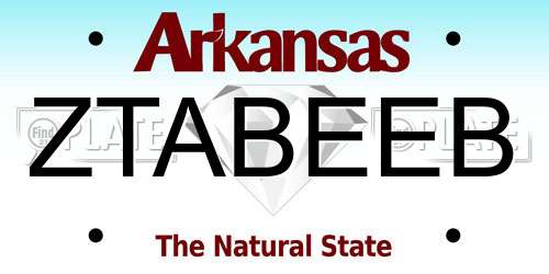 ZTABEEB Arkansas License Plate