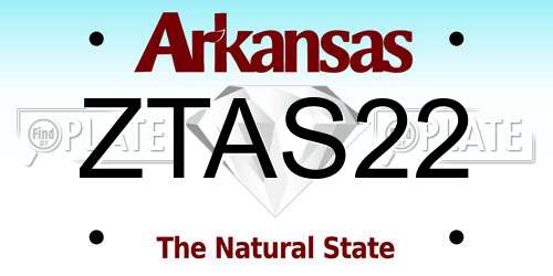 ZTAS22 Arkansas License Plate