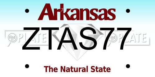 ZTAS77 Arkansas License Plate