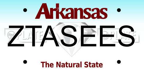 ZTASEES Arkansas License Plate
