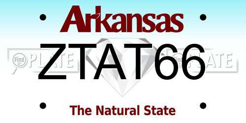 ZTAT66 Arkansas License Plate