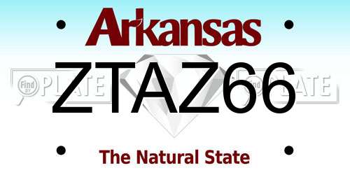 ZTAZ66 Arkansas License Plate