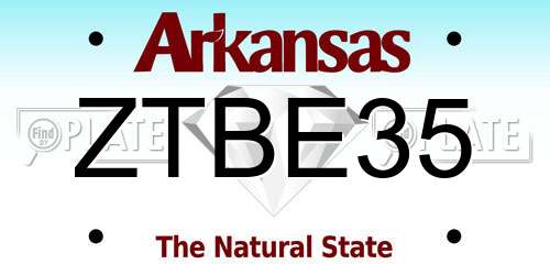 ZTBE35 Arkansas License Plate
