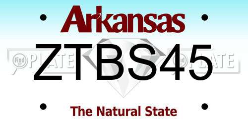 ZTBS45 Arkansas License Plate