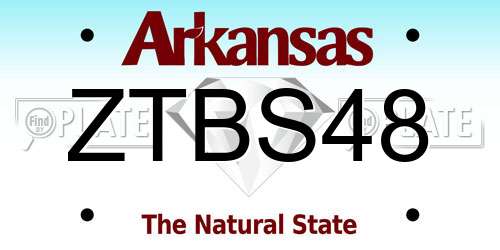 ZTBS48 Arkansas License Plate