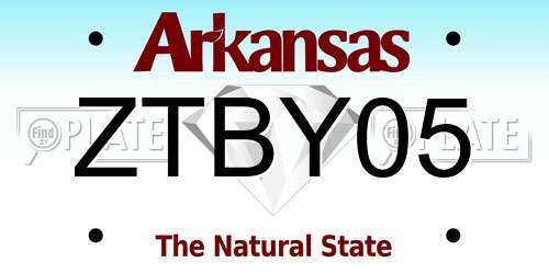 ZTBY05 Arkansas License Plate