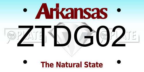 ZTDG02 Arkansas License Plate