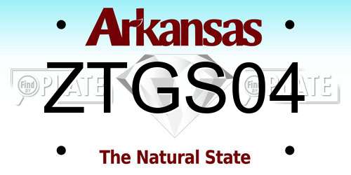 ZTGS04 Arkansas License Plate
