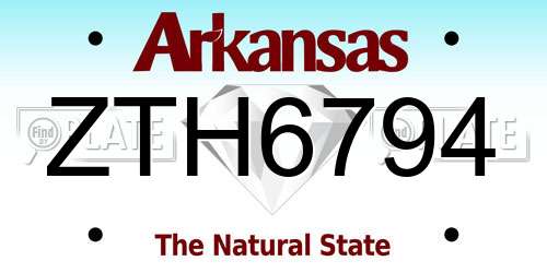 ZTH6794 Arkansas License Plate