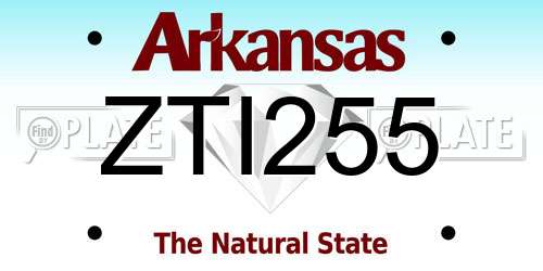 ZTI255 Arkansas License Plate