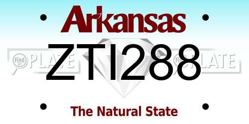 ZTI288 Arkansas License Plate