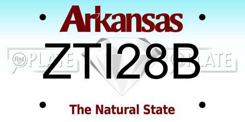 ZTI28B Arkansas License Plate