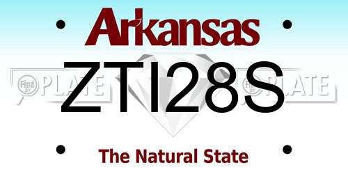 ZTI28S Arkansas License Plate