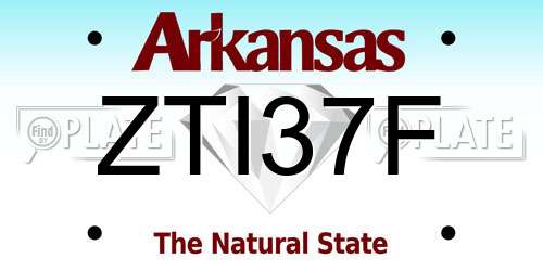 ZTI37F Arkansas License Plate