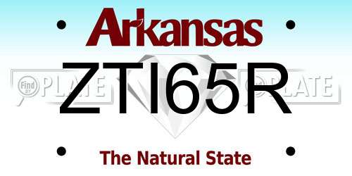 ZTI65R Arkansas License Plate