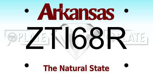 ZTI68R Arkansas License Plate