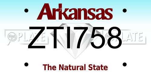 ZTI758 Arkansas License Plate