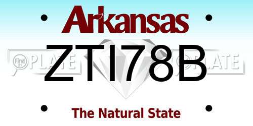 ZTI78B Arkansas License Plate
