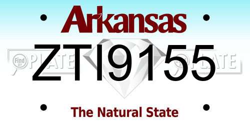 ZTI9155 Arkansas License Plate