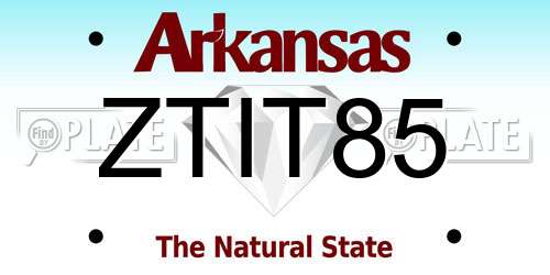 ZTIT85 Arkansas License Plate