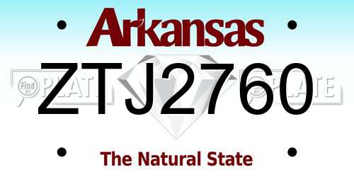 ZTJ2760 Arkansas License Plate