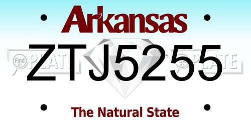 ZTJ5255 Arkansas License Plate