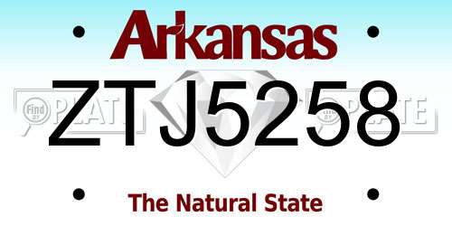 ZTJ5258 Arkansas License Plate