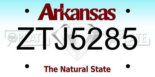 ZTJ5285 Arkansas License Plate