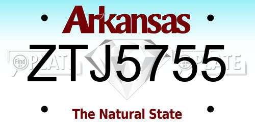 ZTJ5755 Arkansas License Plate