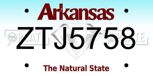 ZTJ5758 Arkansas License Plate