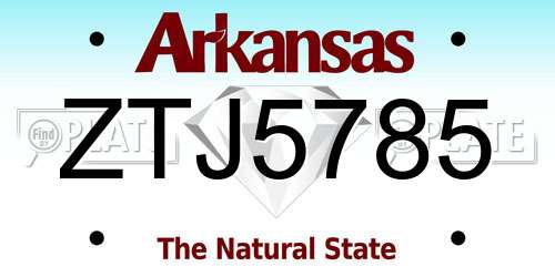 ZTJ5785 Arkansas License Plate