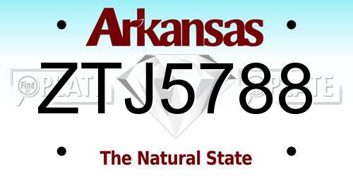 ZTJ5788 Arkansas License Plate