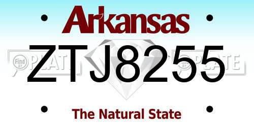 ZTJ8255 Arkansas License Plate