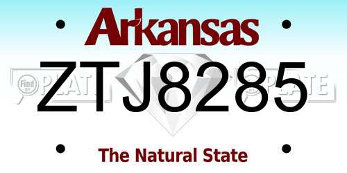 ZTJ8285 Arkansas License Plate