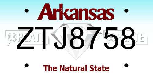 ZTJ8758 Arkansas License Plate