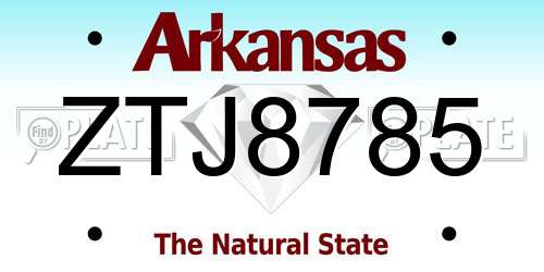 ZTJ8785 Arkansas License Plate