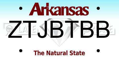 ZTJBTBB Arkansas License Plate