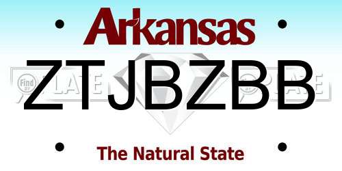 ZTJBZBB Arkansas License Plate