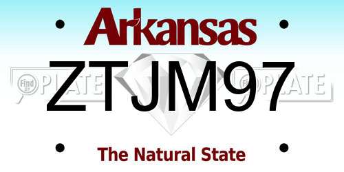 ZTJM97 Arkansas License Plate