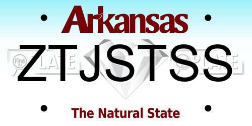 ZTJSTSS Arkansas License Plate