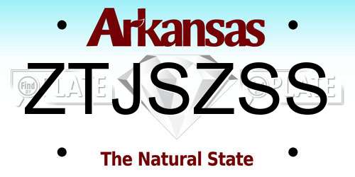 ZTJSZSS Arkansas License Plate